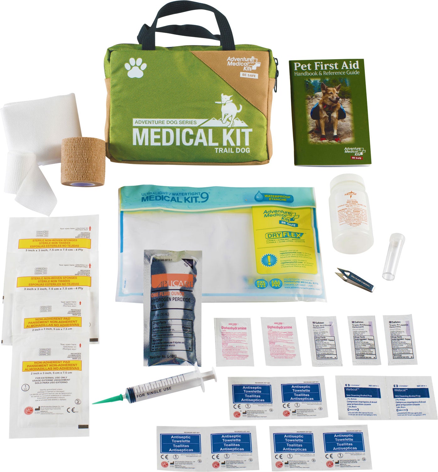 Adventure Medical Kits 01350115 Trail Dog Kit Green Outdoor Canine First Aid