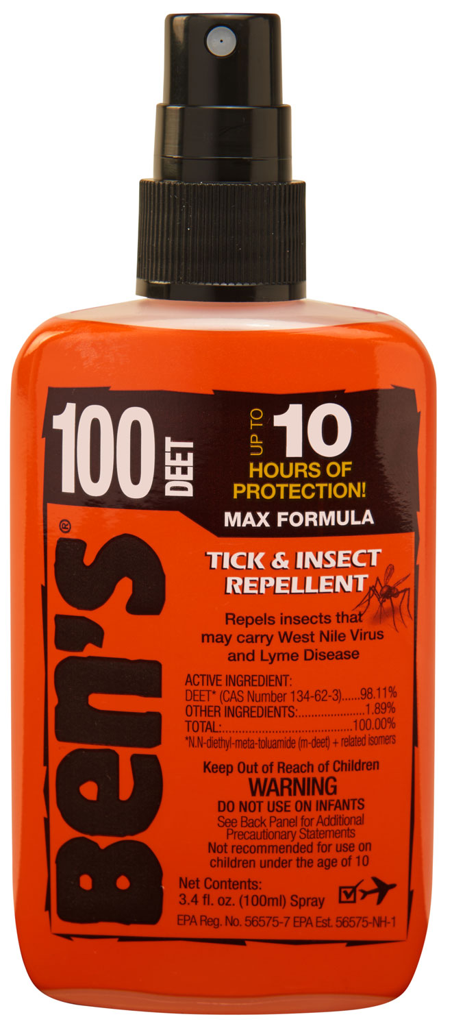 Ben's 00067080 100% DEET Odorless Bug Repellent 3.40oz Spray Up to 10 Hours