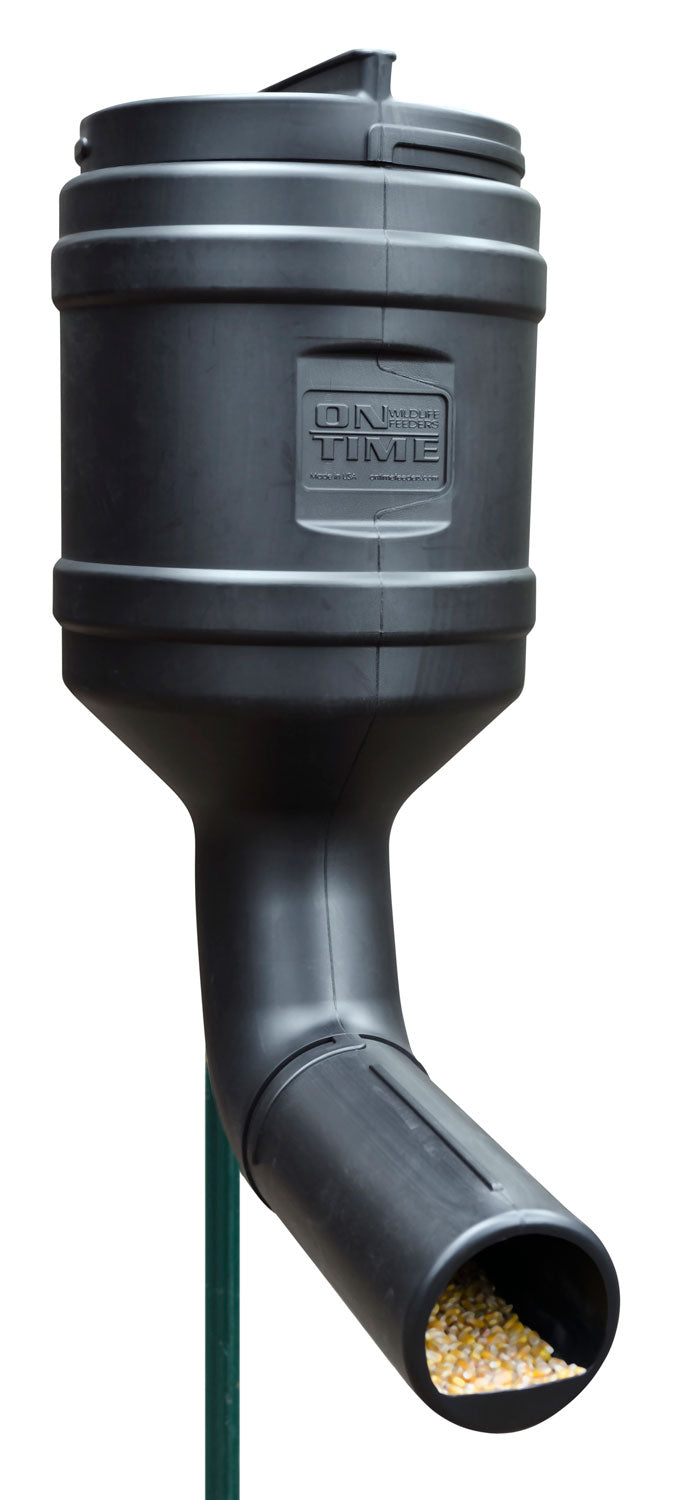 On Time 71800 T-Post Gravity Feeder, 80 Pound Capacity, UV-Resistant Poly, Multi-Mount Options, Black