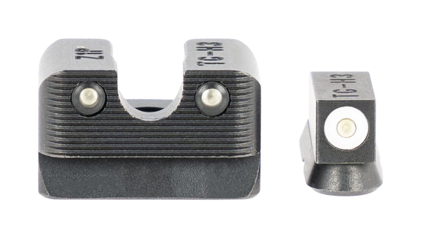 TruGlo TG231Z1W Tritium Pro Day/Night Handgun Sight Set White Outline Front & Green Tritium Rear
