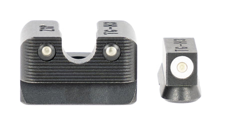 TruGlo TG231Z1W Tritium Pro Day/Night Handgun Sight Set White Outline Front & Green Tritium Rear