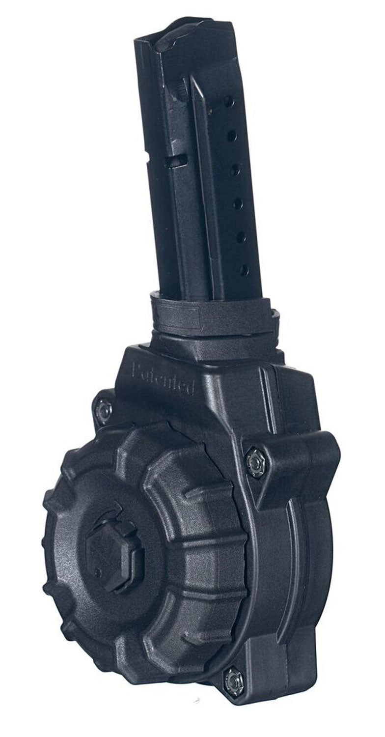 ProMag DRMA27 Glock 17 19 9mm Luger 30 Round Drum Magazine Black DuPont Zytel