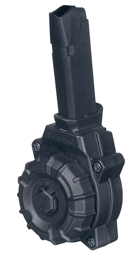 ProMag DRMA35 Glock 43X 48 9mm Luger 30 Round Drum Magazine Black DuPont Zytel