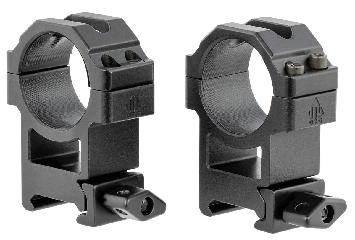 UTG RG2W3224 Black Anodized 30mm High Max Strength Scope Rings Aircraft Aluminum
