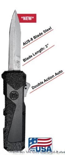 S&W M&P H.R.T. OTF 3-Inch Spear Point Folding Knife, M&P 2.0 Textured Handle, SS/Black