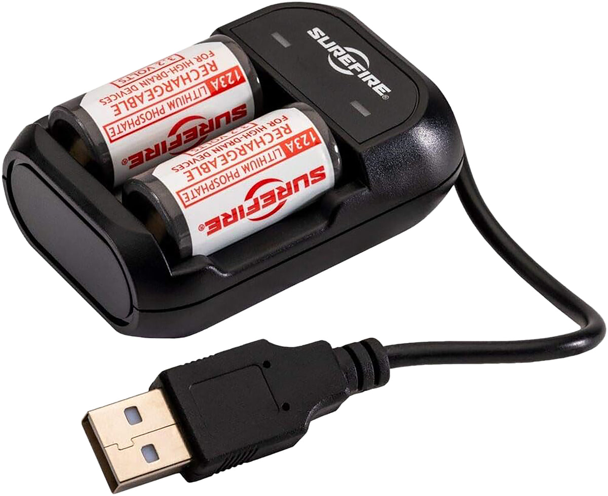 SureFire SFLFP123KIT Rechargeable LFP123 Battery Charger Kit AC/DC Wall Charger