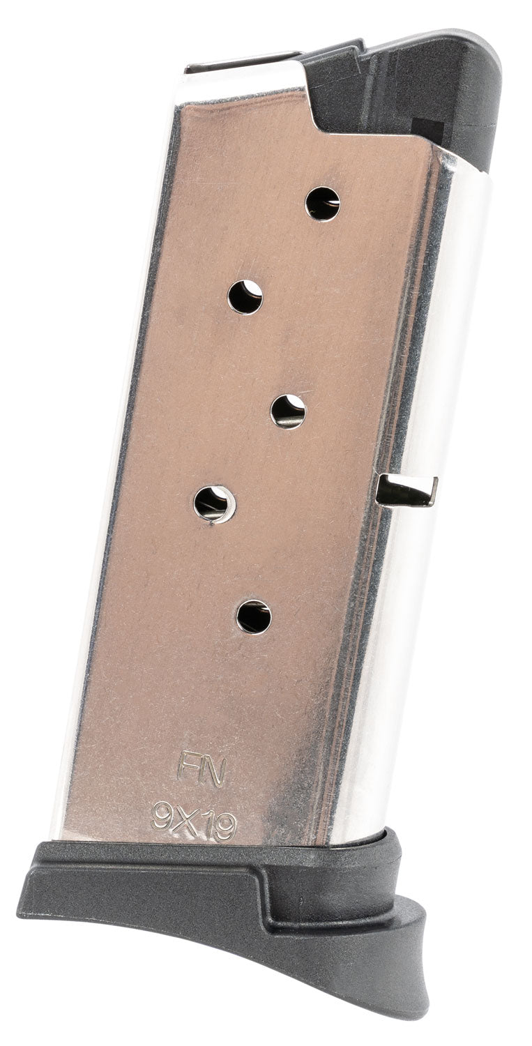 FN 503 Pistol 6rd 9mm Luger Flush-Fit Magazine Stainless/Black