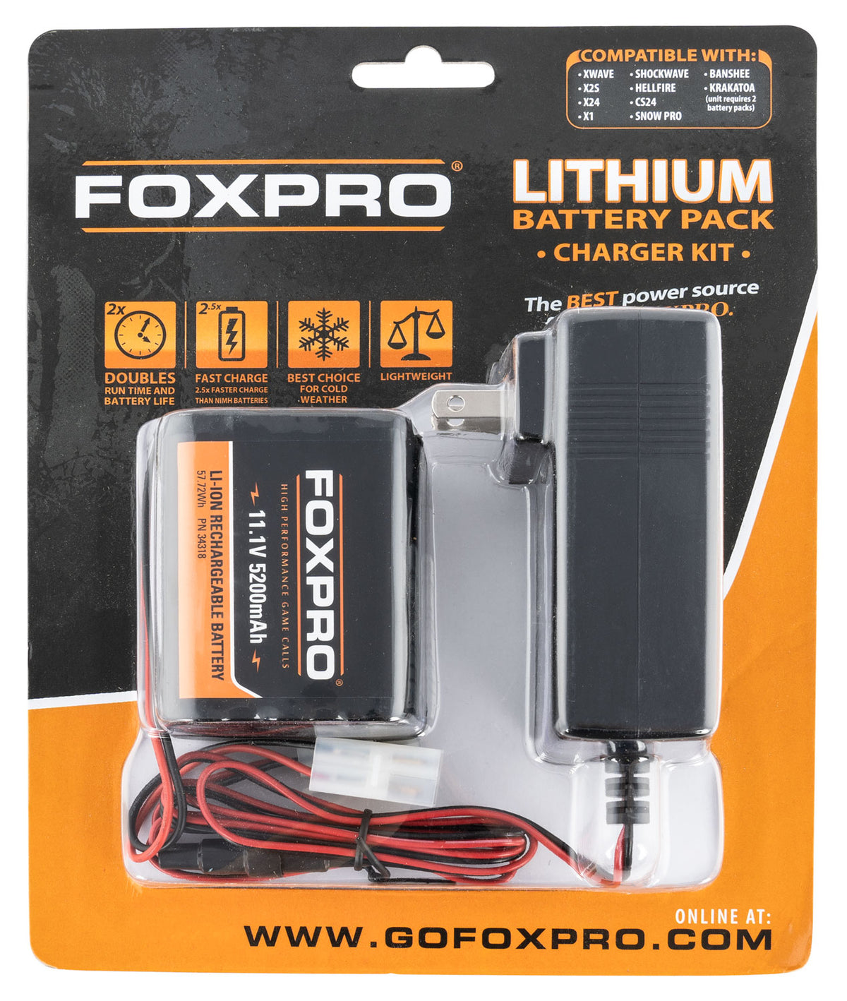 FoxPro LITHCHG Lithium Battery Kit 5,200mAh Compatible with Shockwave and Banshee