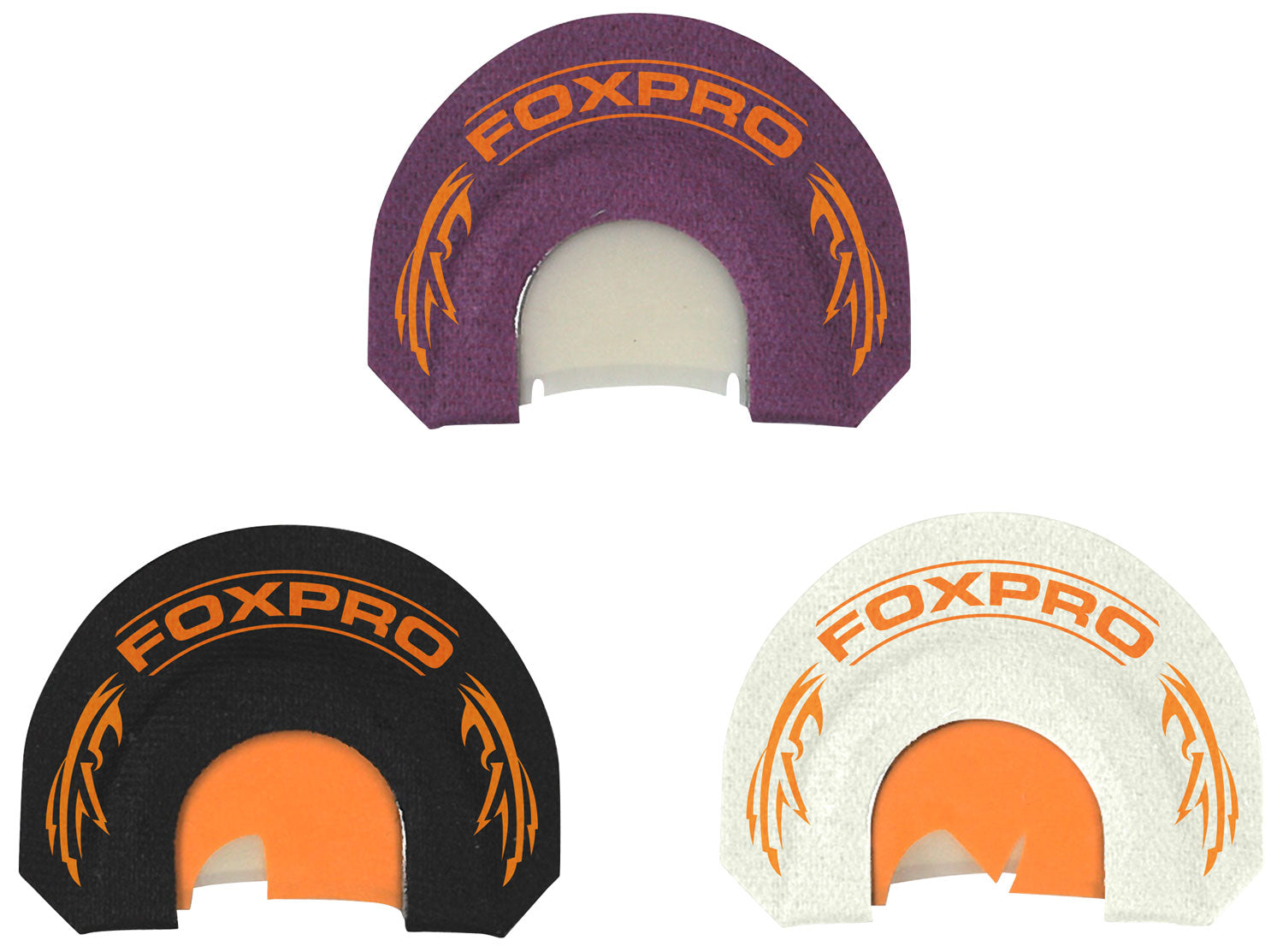 Foxpro Crooked Spur Hybrid Spur 3-Piece Diaphragm Combo - Double Reed Turkey Call, Black/Purple/White