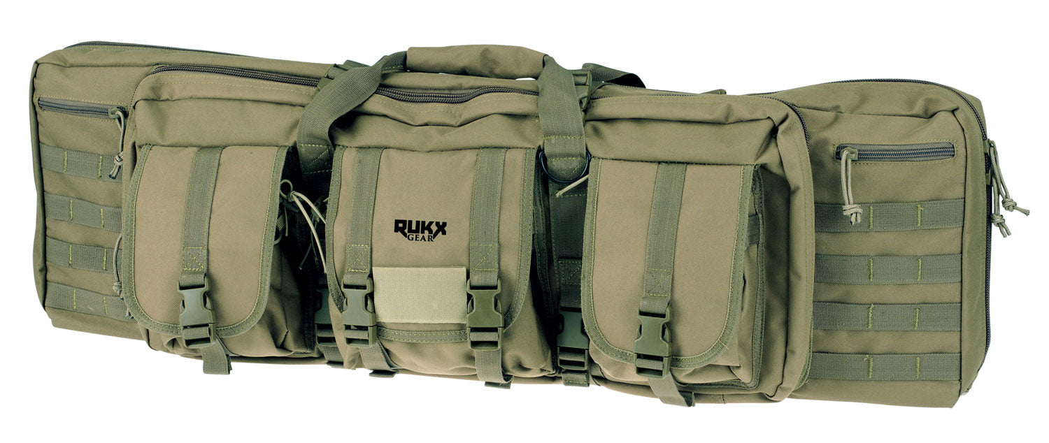 Rukx Gear ATICT36DGG Tactical Double Gun Backpack Case 36" Green Water Resistant Holds 2 Rifles