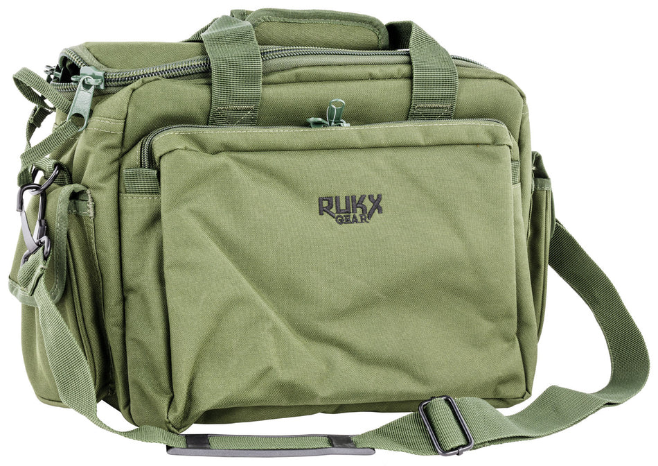 Rukx Gear ATICTRBG Green Tactical Range Bag with Mag and Ammo Storage 16" x 10.5"
