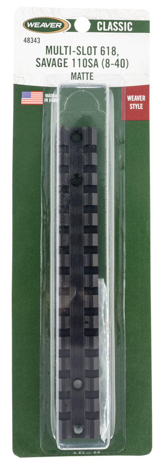 Weaver 48343 Multi-Slot Optic Base 618 Matte Black Savage 110 Short Action