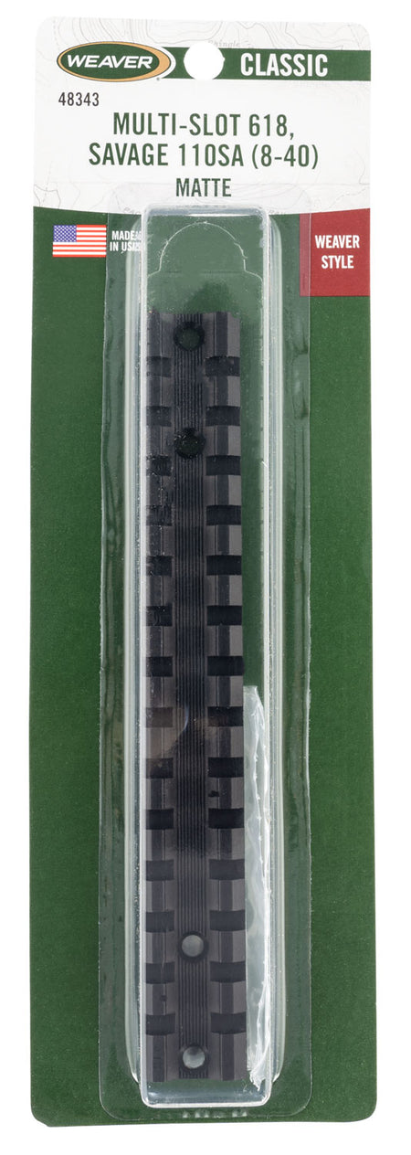 Weaver 48343 Multi-Slot Optic Base 618 Matte Black Savage 110 Short Action