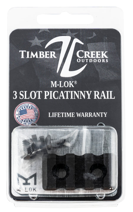 Timber Creek M3SPRBL 3 Slot M-LOK Picatinny Rail Accessory Mount Black Anodized