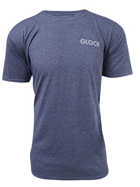 Glock AA75156 Semi-Fitted Heather Navy Pistol Flag Shirt - Medium
