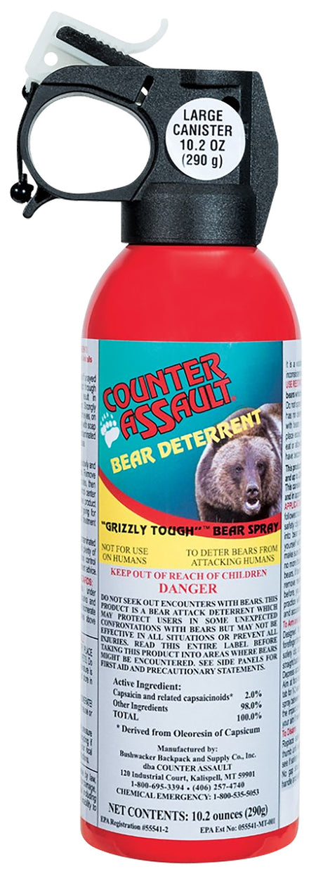 Counter Assault 15067035 10.2 oz Bear Deterrent Spray 40ft 8-Second Duration with Belt Holster