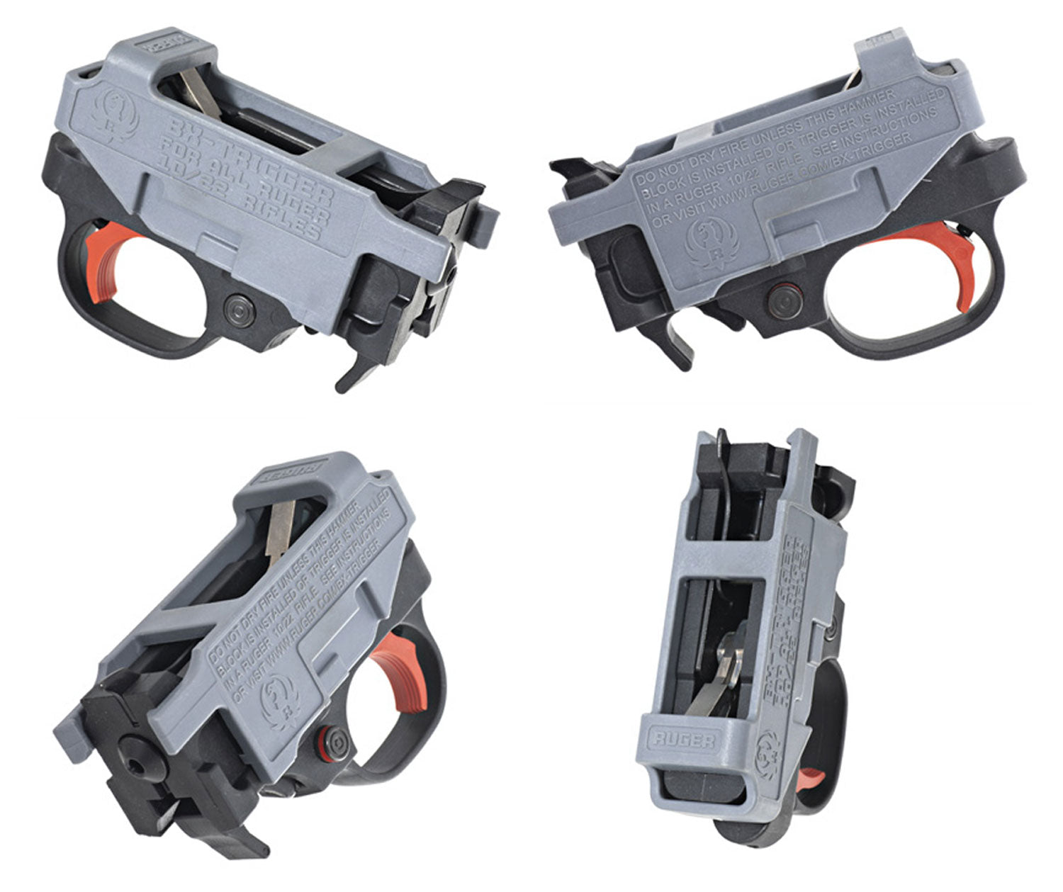 Ruger 90631 Red BX Trigger Assembly Ruger 10/22 & 22 Charger, 2.75 lb Draw Weight