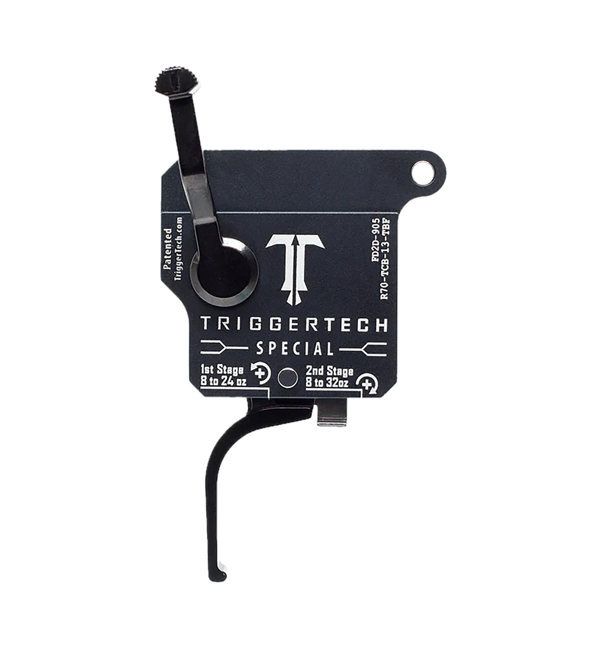 TriggerTech Remington 700 Right Special Two-Stage Flat Trigger, 1-3.50 lb Draw Weight Black