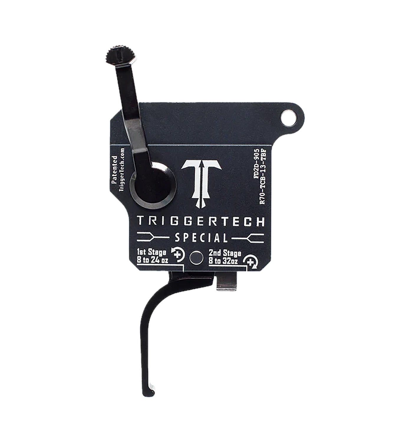 TriggerTech Remington 700 Right Special Two-Stage Flat Trigger, 1-3.50 lb Draw Weight Black