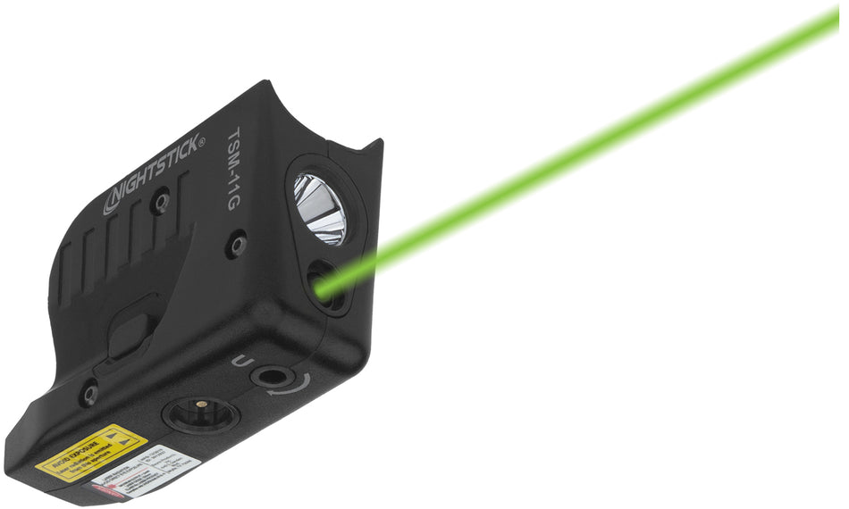 Nightstick TSM11G 150 Lumen Weapon Light Green Laser Glock 42/43/43X/48 Black Polymer