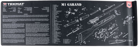 TekMat M1 Garand Parts Diagram Cleaning Mat Black and White Rubber 12"x36"