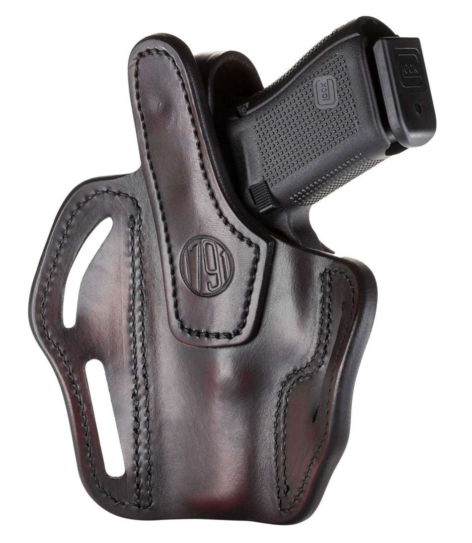 1791 Gunleather BHX Multi-Fit OWB Retention Holster Size 03 Signature Brown Leather - Glock/M&P Shield RH