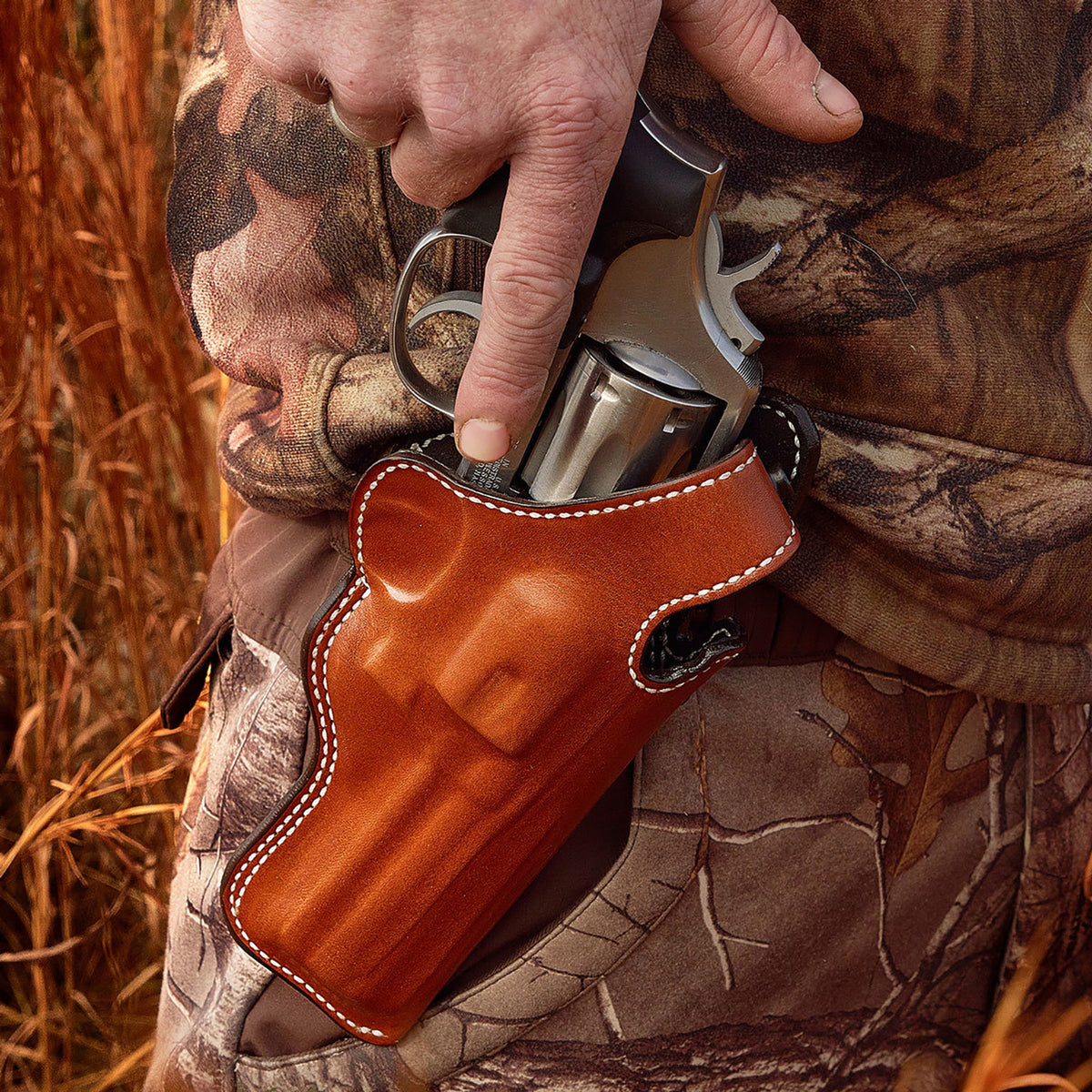 DeSantis Gunhide Dual Angle Hunter Tan Leather OWB Belt Slide Holster Glock 40 Right Hand