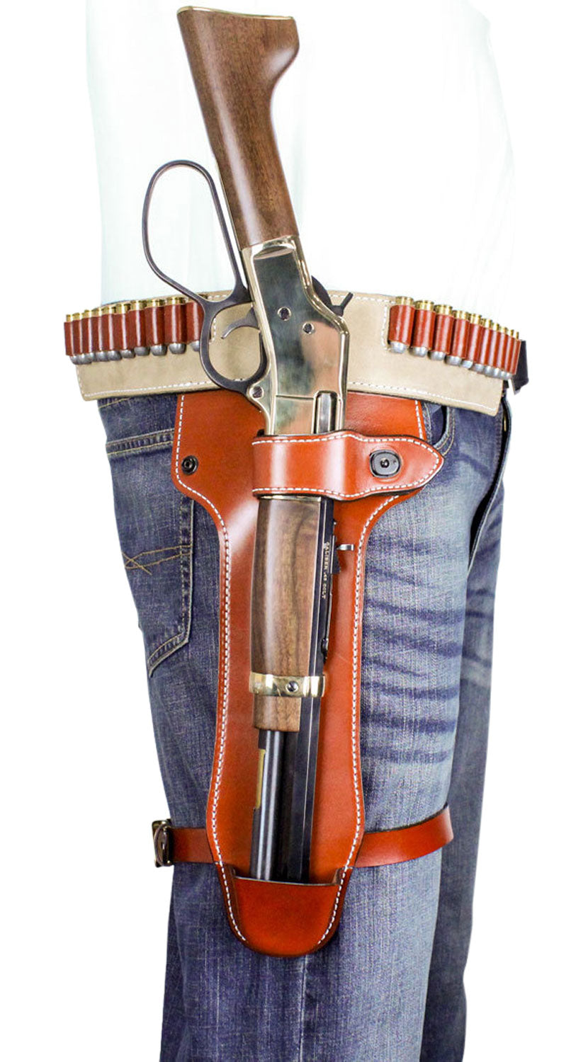 DeSantis Mares Leg Ambidextrous Western Holster Rig Saddle Leather Tan