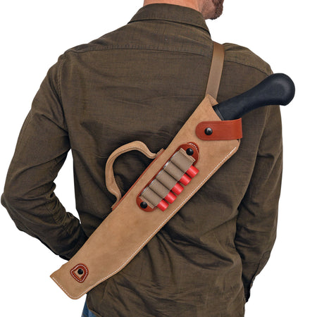 DeSantis Gunhide A88NJG1Z0 Kurz Natural Leather 14" Shotgun Scabbard with Ammo Carrier