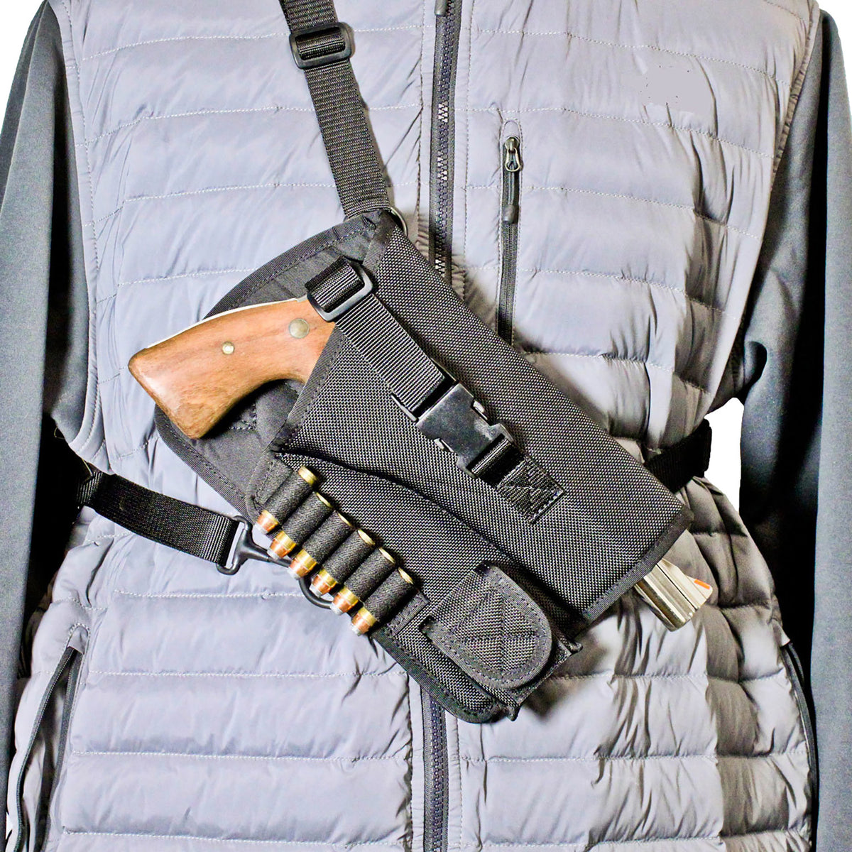 DeSantis M72BALRZ0 Yukon Hunting Shoulder Holster Nylon Adjustable Fits Ruger GP100 4" RH