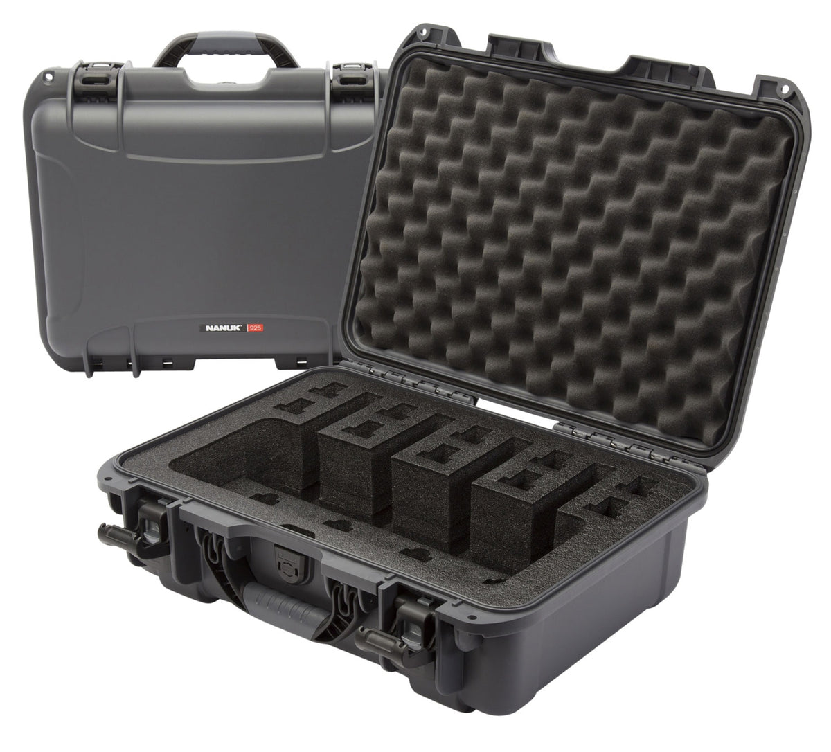 Nanuk 925 4-Up Pistol Case Graphite Waterproof Resin Closed-Cell Foam 17" x 11.80" x 6.40"