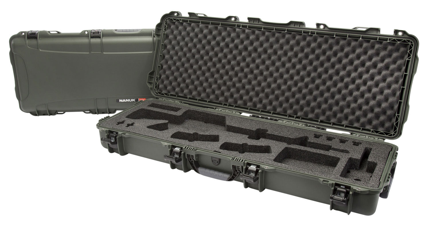 Nanuk 990 Olive Polymer AR-Platform Rifle Case with Custom Foam and TSA Locks