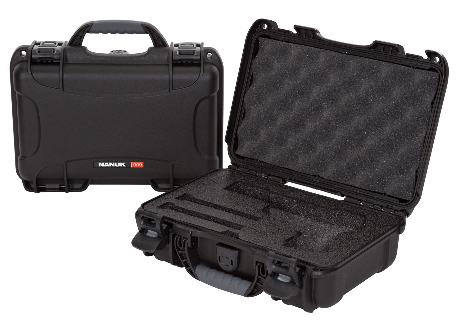 Nanuk 909 Classic Waterproof Pistol Hard Case Black Polymer with Foam Insert