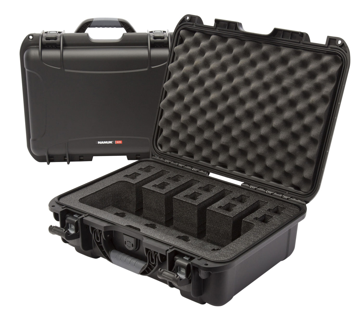 Nanuk 925 Waterproof Four-Handgun Case Black Polymer with Closed-Cell Foam