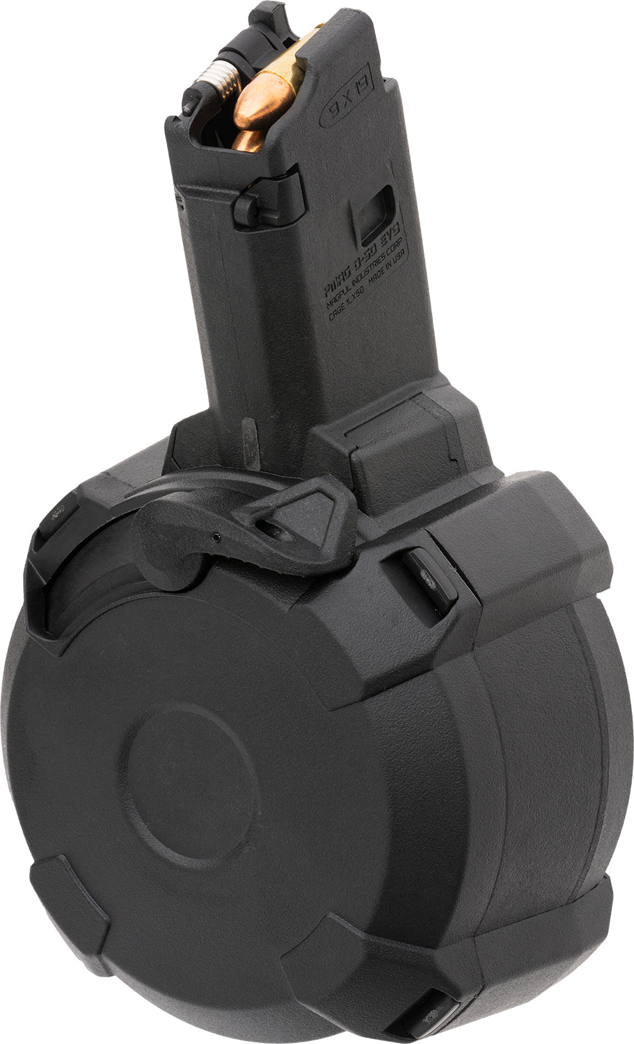 Magpul MAG1035BLK PMAG D-50 EV9 9mm Luger 50-Round Drum Magazine CZ Scorpion EVO 3 Pattern Black Polymer