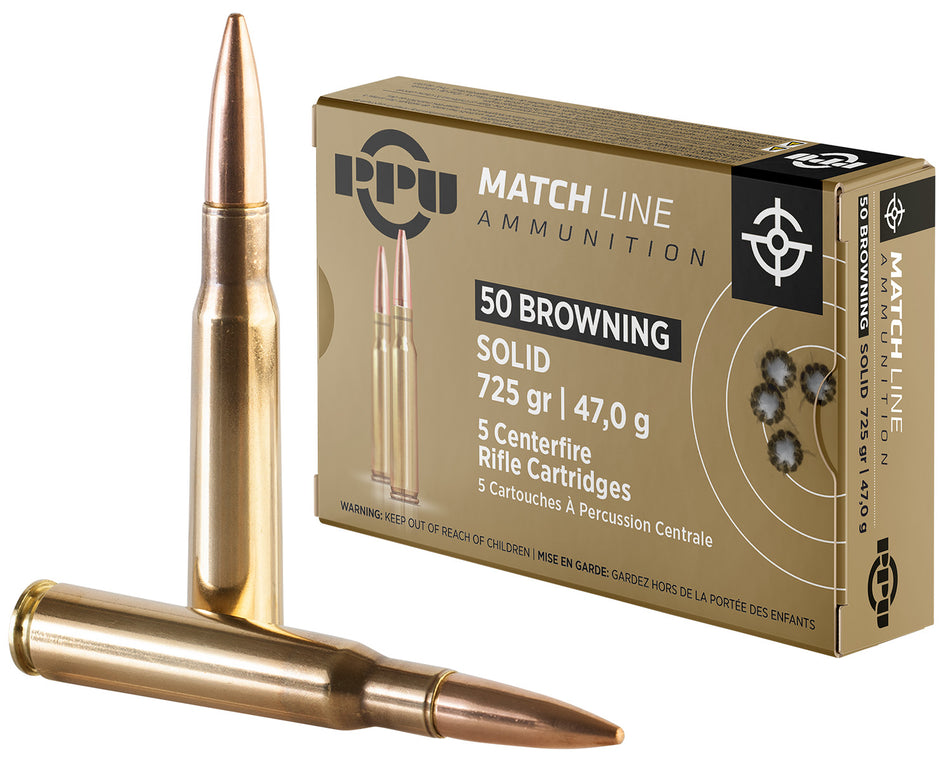 Prvi Partizan .50 BMG Match 725 grain Full Metal Jacket Solid ammunition