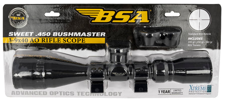 BSA Sweet 450 Bushmaster AO Black 3-9x40mm 1" Tube 30/30 Reticle Scope