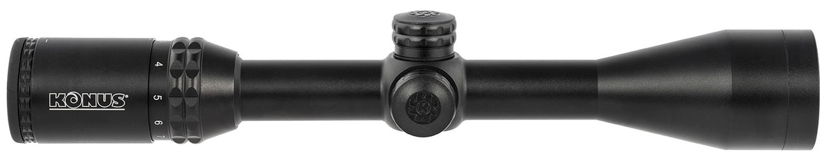 Konus KonusPro 275 3-10x44mm Muzzleloader Riflescope 1-Inch Tube Engraved Illuminated Ballistic Dot Reticle