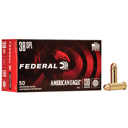 Federal .38 Special American Eagle 130 grain Full Metal Jacket ammunition