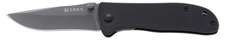 CRKT 6450K Drifter Folding Knife 2.88" Drop Point Plain Edge Gray TiCN 8Cr14MoV SS Blade, Black G10 Handle