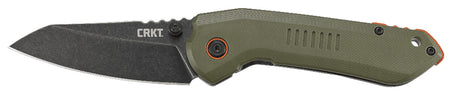 CRKT 6280 Overland Folding Knife 3" Plain Sheepsfoot Stonewashed 8Cr13MoV SS Blade, Green G10 Handle Includes Pocket Clip