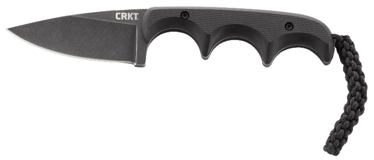CRKT 2384K Minimalist Compact Fixed Neck Knife 2.16" Black Stonewashed 5Cr15MoV Blade