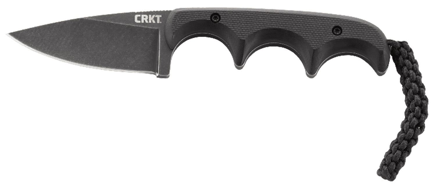 CRKT 2384K Minimalist Compact Fixed Neck Knife 2.16" Black Stonewashed 5Cr15MoV Blade