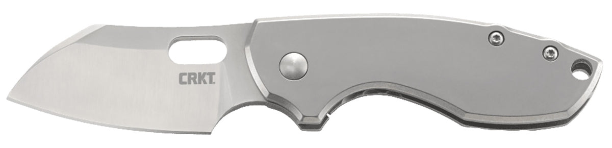 CRKT 5311 Pilar 2.40" Minimalist Folding Knife Satin 8Cr13MoV Blade Bead Blasted SS Handle