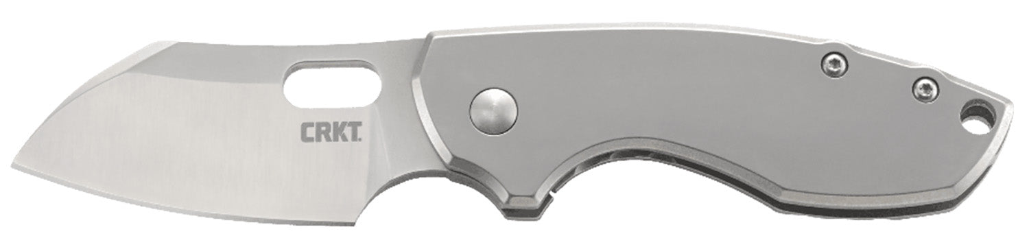 CRKT 5311 Pilar 2.40" Minimalist Folding Knife Satin 8Cr13MoV Blade Bead Blasted SS Handle