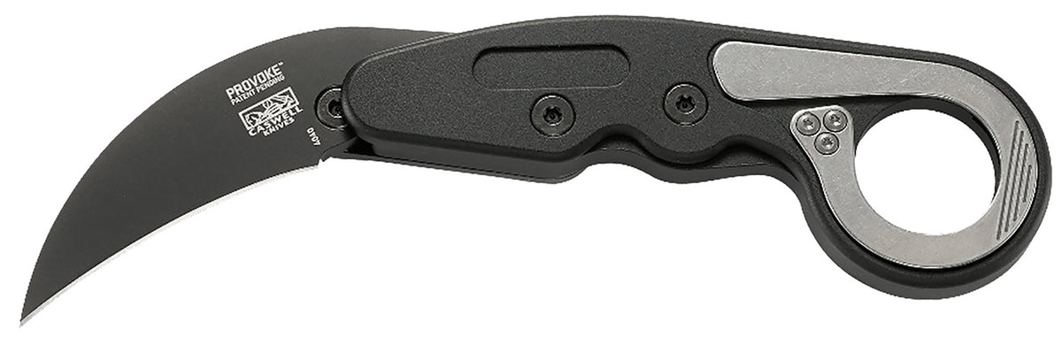 CRKT 4040 Provoke 2.41" Folding Hawkbill Karambit Black D2 Steel Blade Aluminum Handle