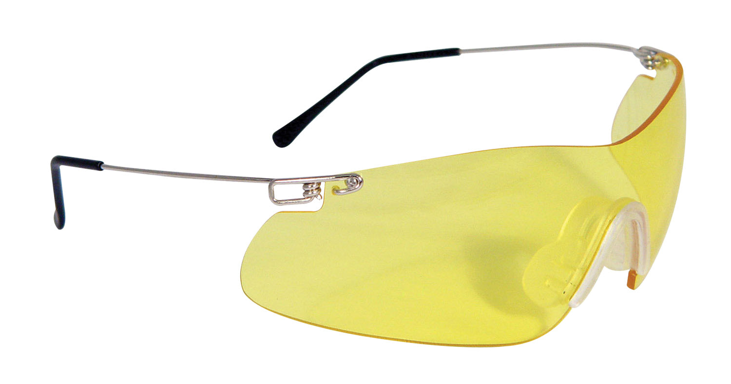 Radians Clay Pro CP5740CS Wraparound Silver Frame Shooting Glasses Amber Lens