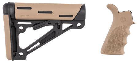 Hogue 15355 AR-15 M16 Collapsible Buttstock FDE OverMolded Rubber Commercial Buffer Tube