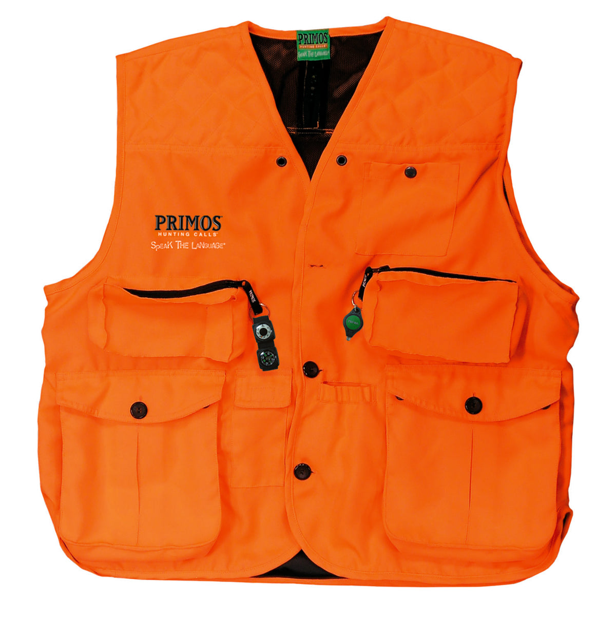 Primos 65703 Blaze Orange GunHunter's Hunting Vest XL with Compass & LED