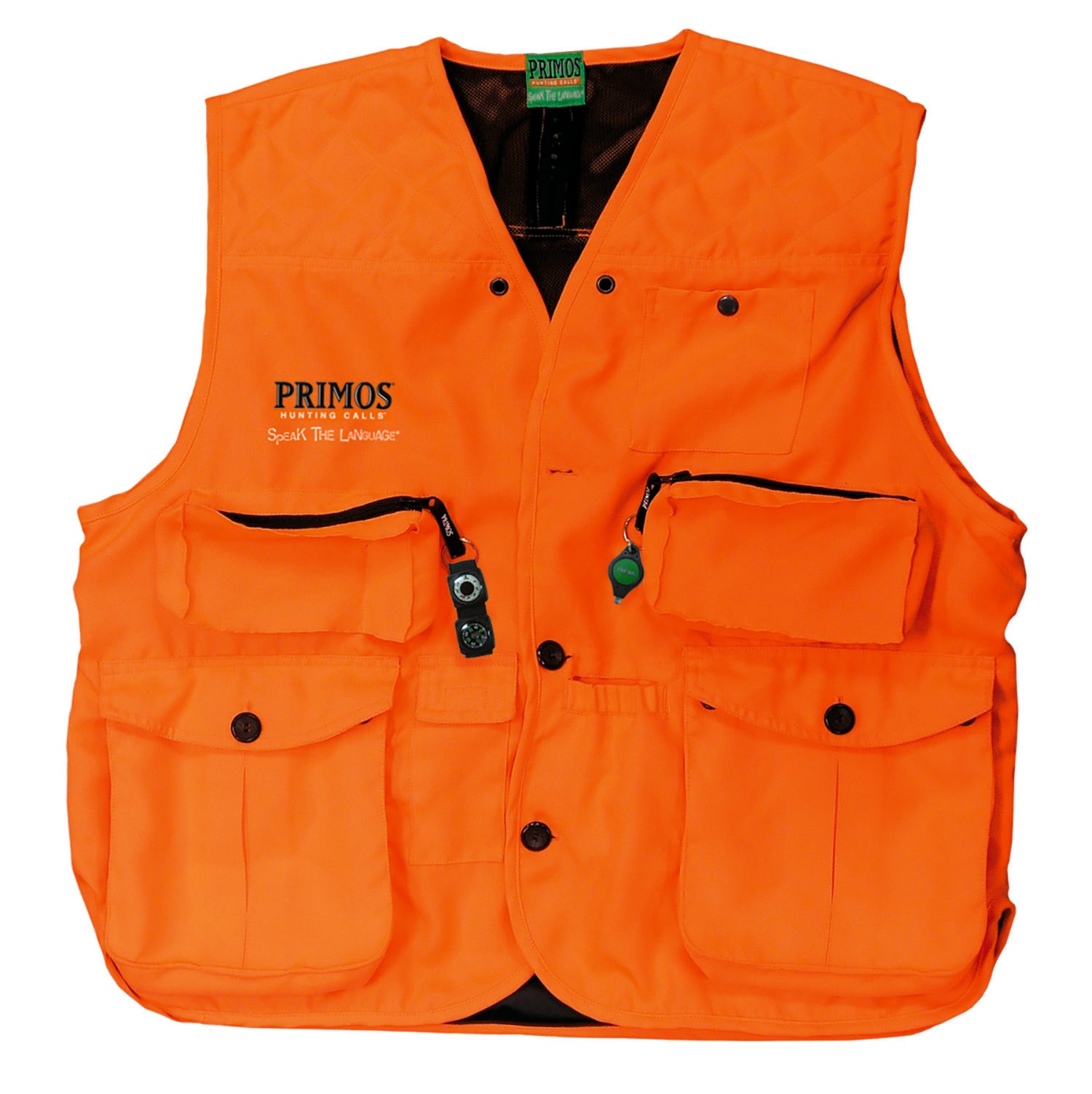 Primos 65703 Blaze Orange GunHunter's Hunting Vest XL with Compass & LED